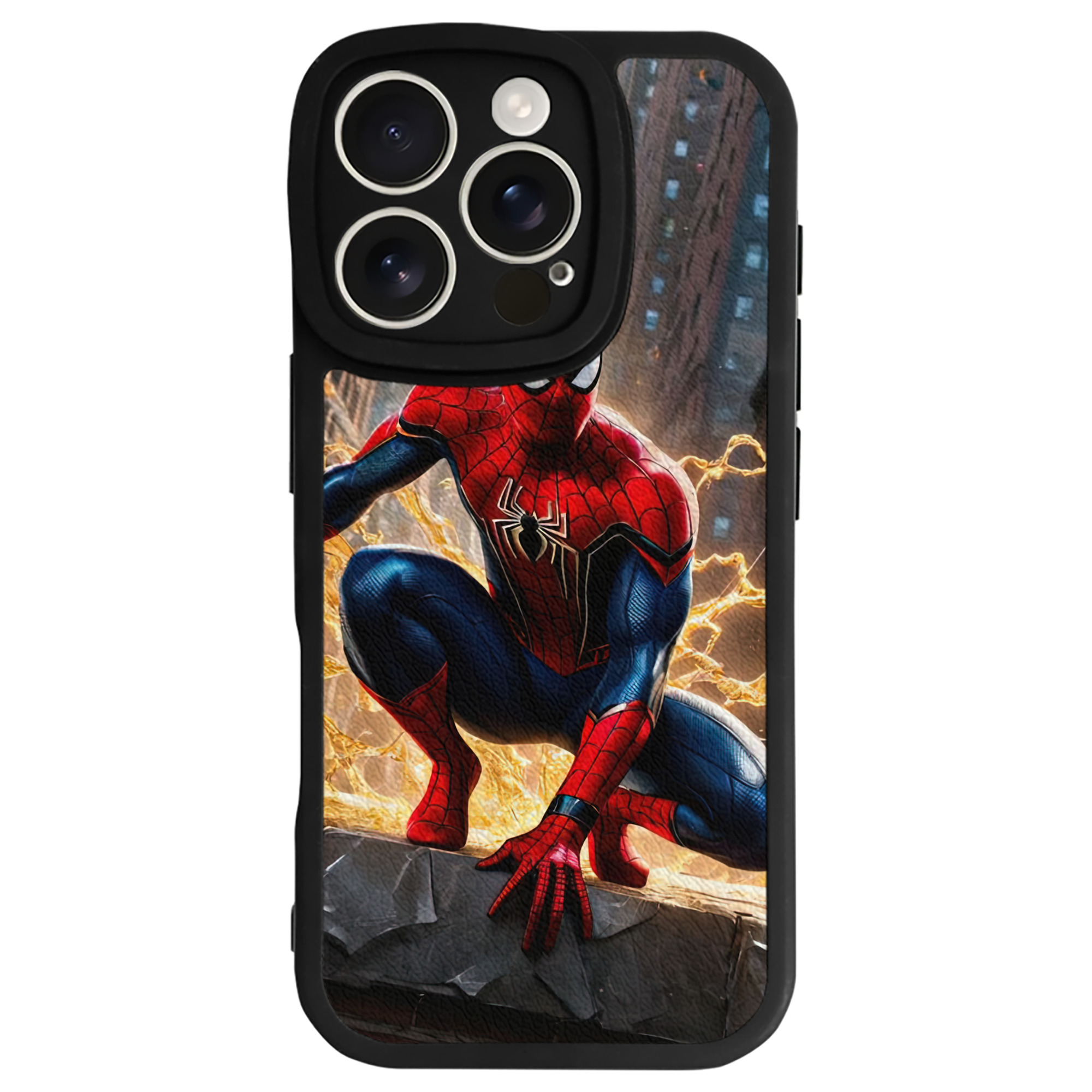 Spider Man スパイダーマン 【iPhone 16シリーズ対応】シリコンスマホケース（レザー調） 材質：シリコン